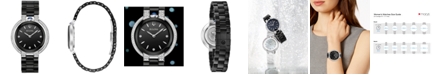 Bulova Women's Diamond (1/3 ct. t.w.) Rubaiyat Stainless Steel & Black Ceramic Bracelet Watch 35mm
